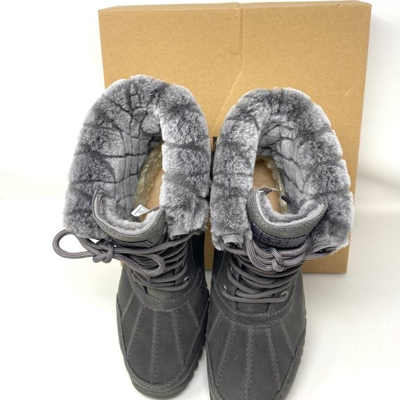 UGG Adirondack 2 Luxe Quilt Grey Leather Women’s - Picture 9 of 10